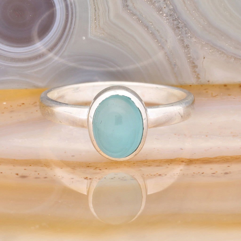 Buy your Tranquil Blue Chalcedony Gemstone Ring online now or in store at Forever Gems in Franschhoek, South Africa