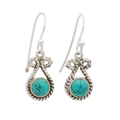 Buy your Turquoise Twisted Wire Sterling Silver Earrings online now or in store at Forever Gems in Franschhoek, South Africa